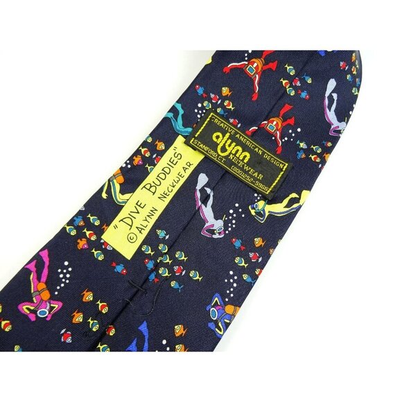 Alynn Dive Buddies Silk Tie Scuba Diving Necktie Ocean Beach Nautical - Picture 3 of 4